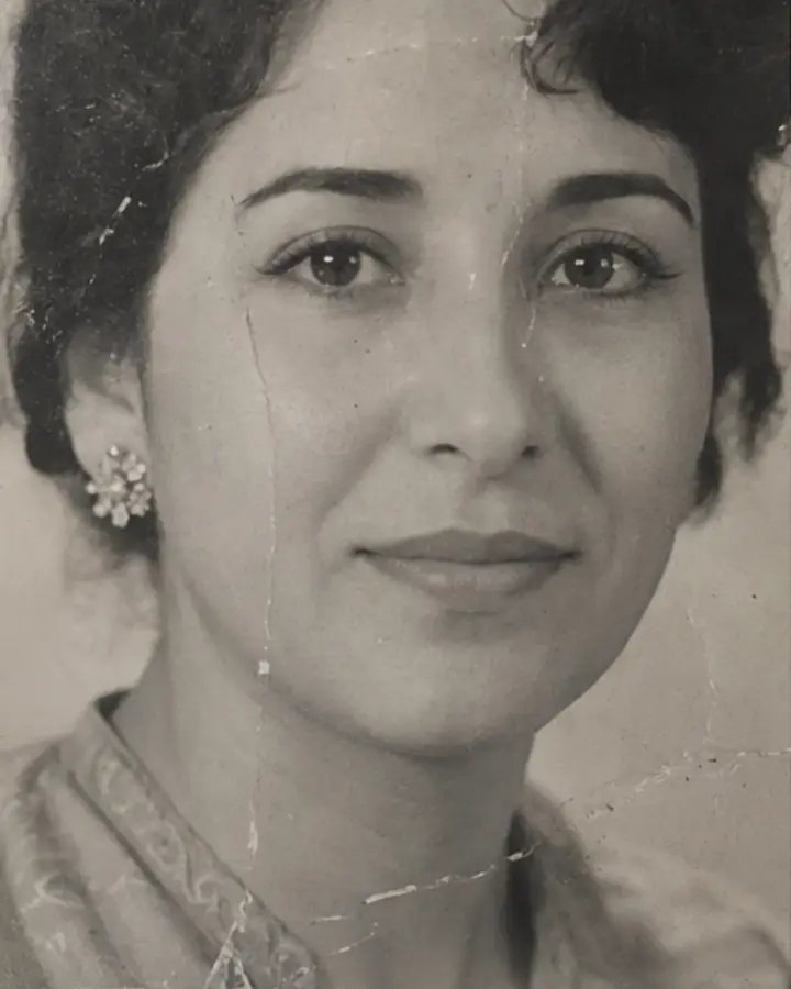 Damaged photo before restoration